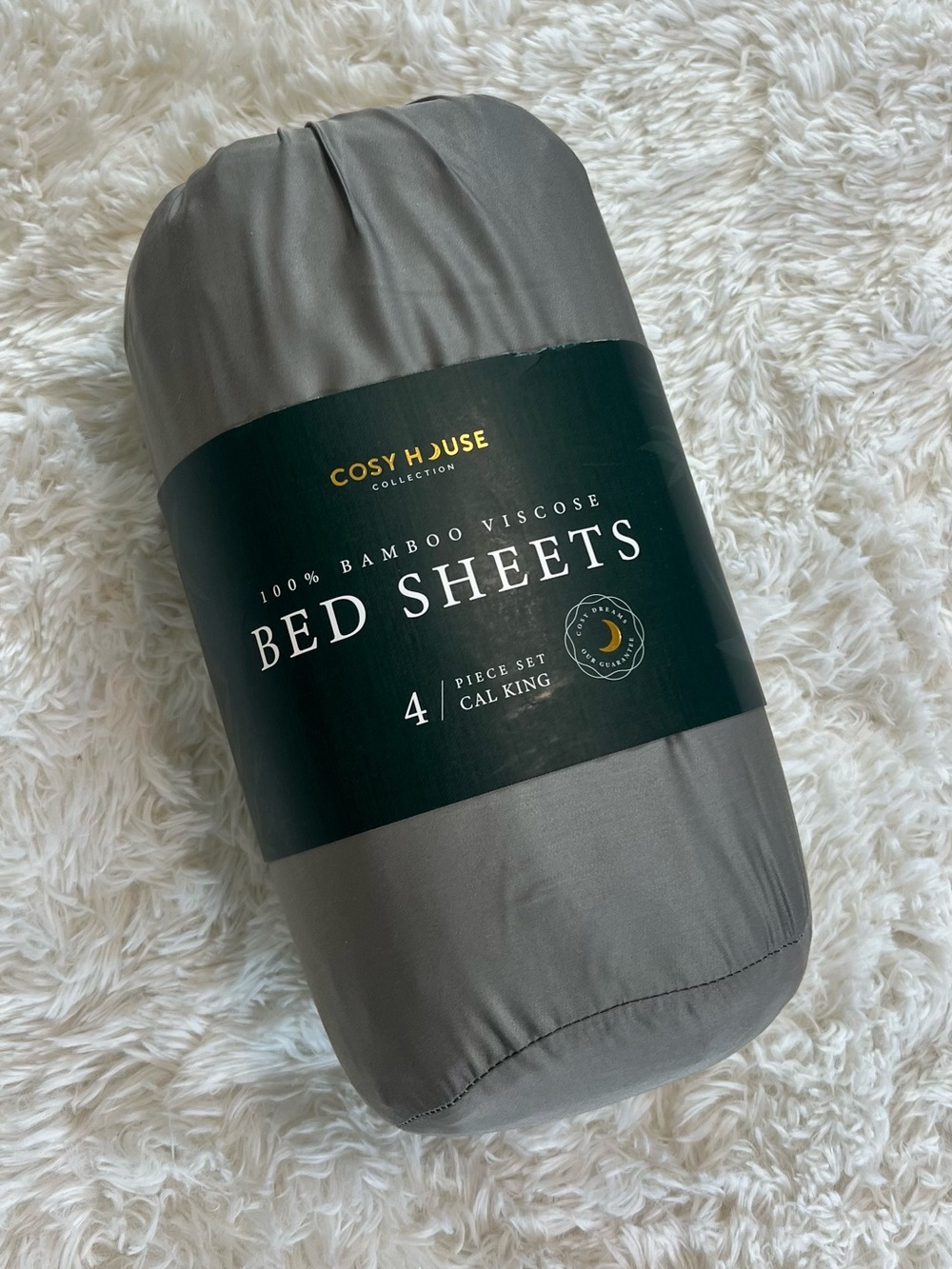 Gray Bamboo sheet set - Cal King (4-Piece)